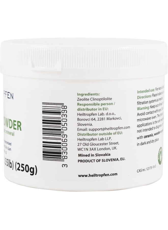 Heiltropfen Zeolite Powder, 0.55 lb - 250 g, ULTRA FINE less-than 2 um, Clinoptilolite: 95%, 3x activated, Natural Mineral Dust - Image 3